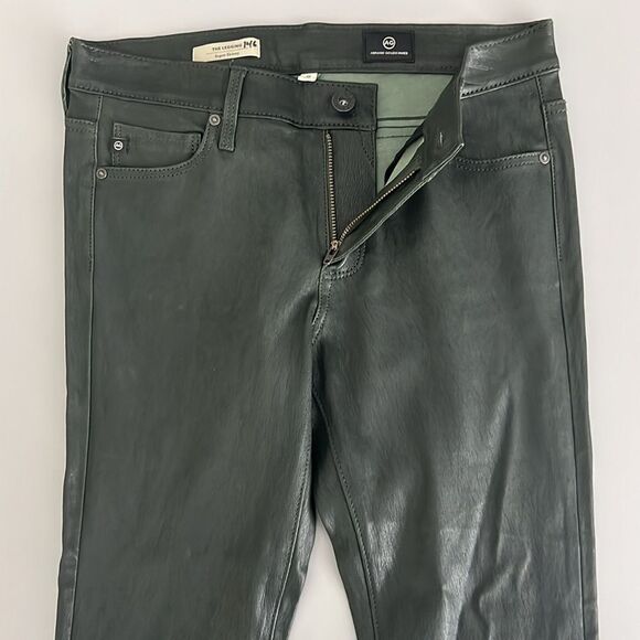 NWOT AG 100% Lamb Leather The Leggings Supper Skinny in Climbing Ivy Size 26 - Picture 6 of 14